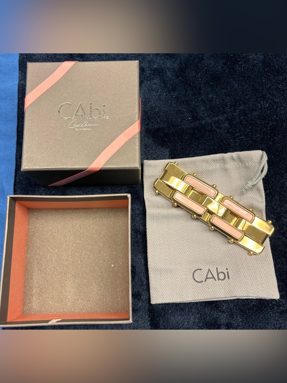 CAbi Gold Pink Enamel Bracelet NWB